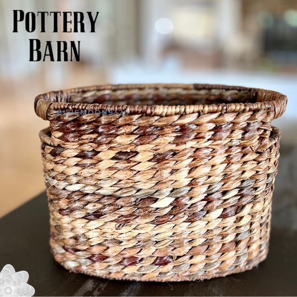 POTTERY BARN Basket Handwoven Seagrass Basket - Picture 1 of 6